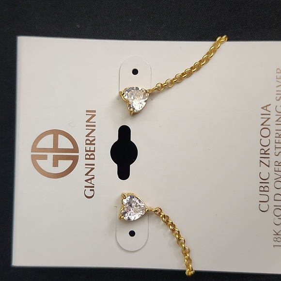 Giani Bernini Gold and Silver Heart Chain Earrings - Picture 1 of 2